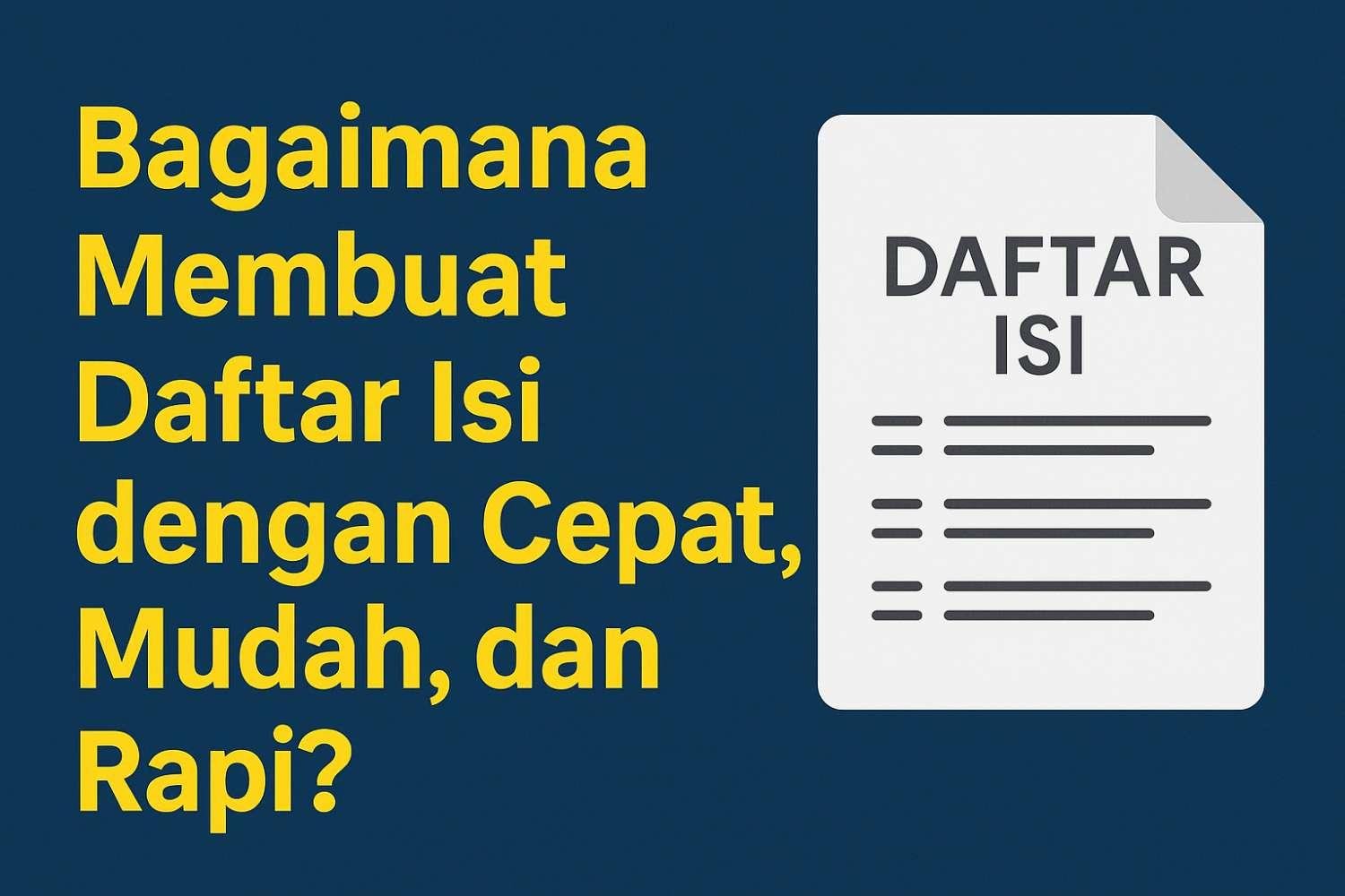 Bagaimana Membuat Daftar Isi dengan Cepat, Mudah, dan Rapi?